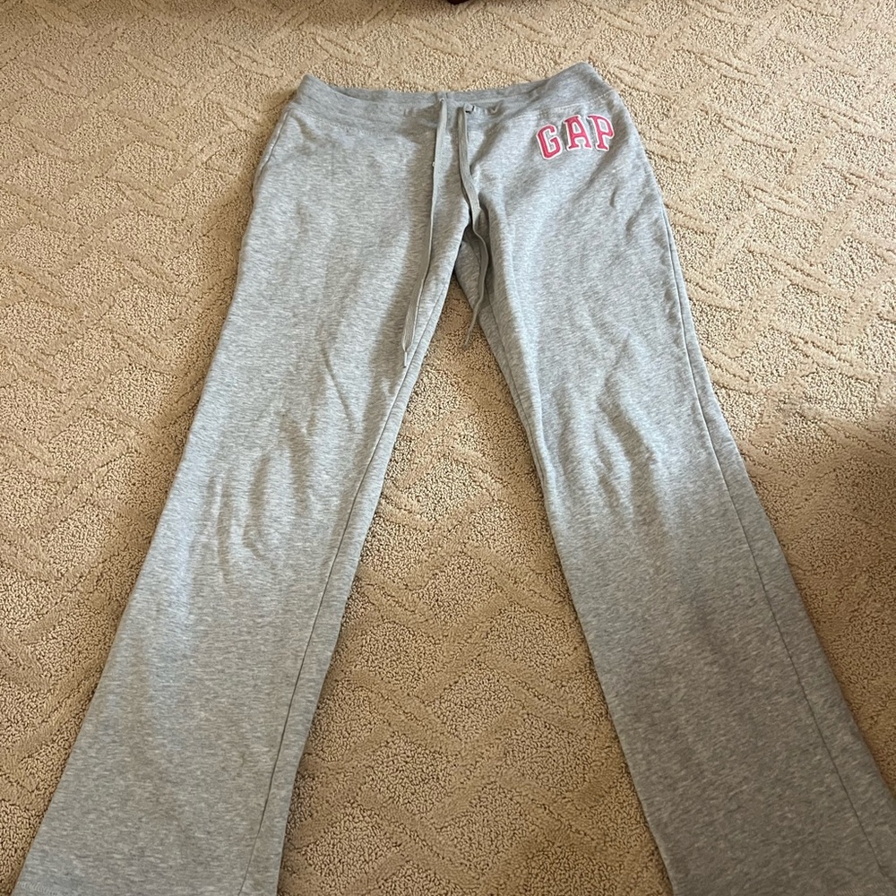 GAP Gray Sweatpants with Pink Logo
